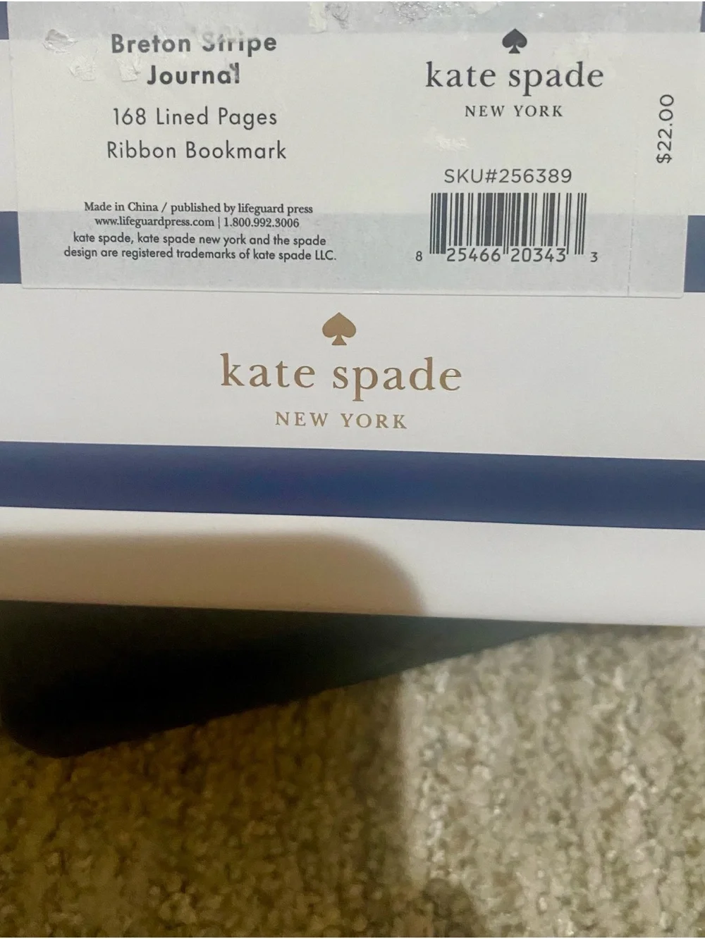 kate spade Navy & White Striped Journal and Notepad